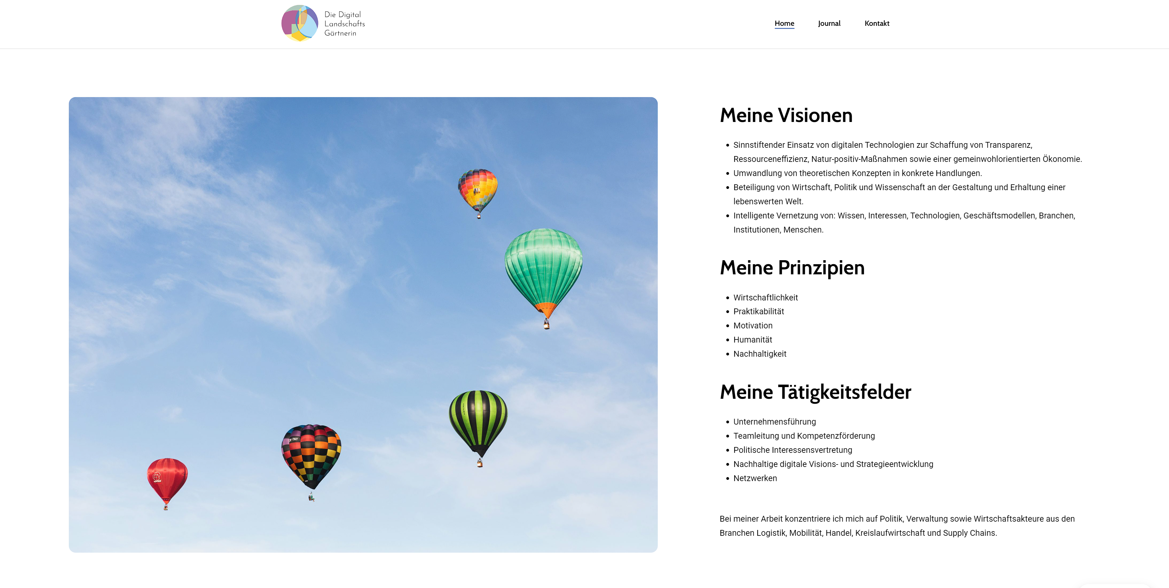 Homepage – langer Screenshot