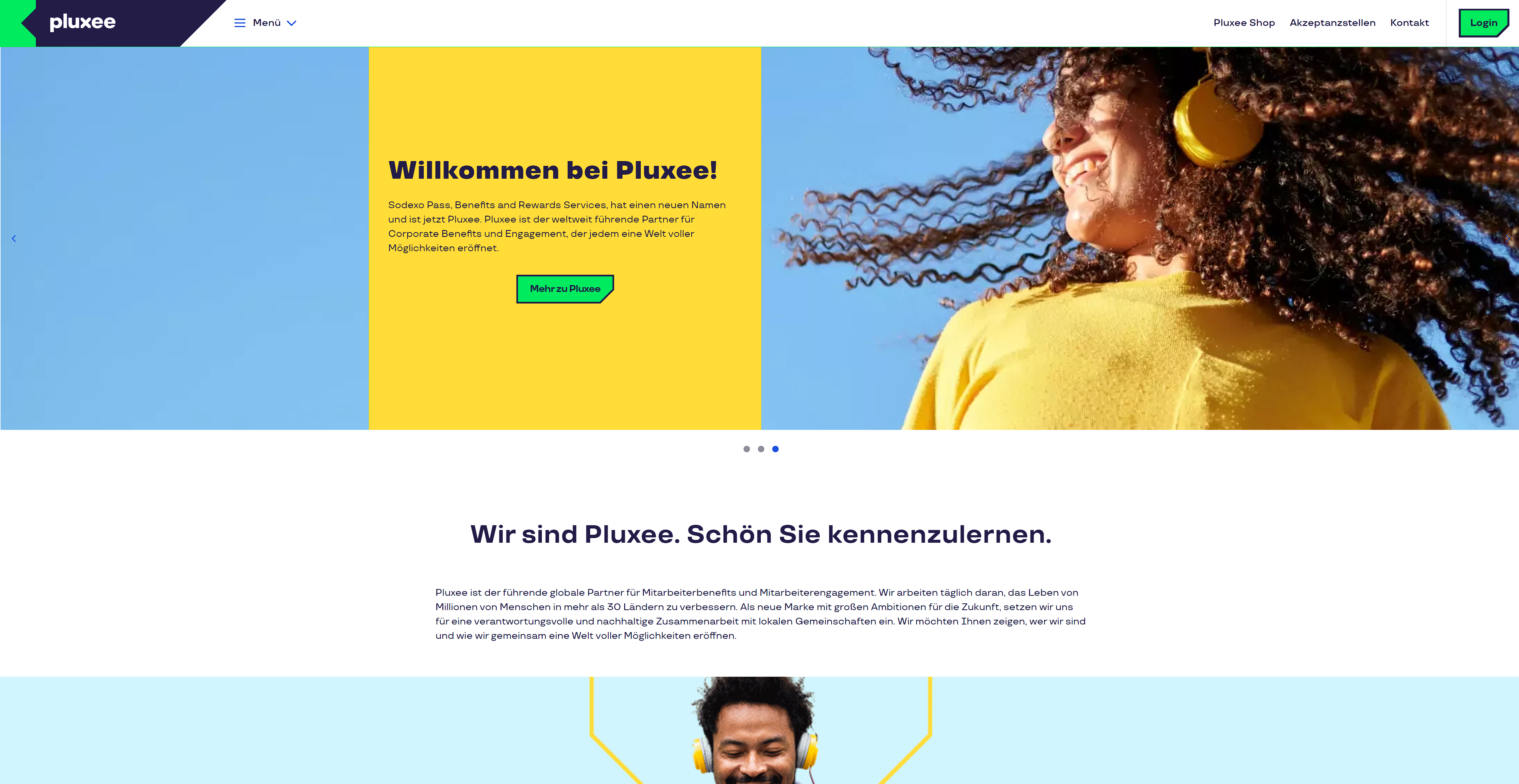 Homepage – langer Screenshot